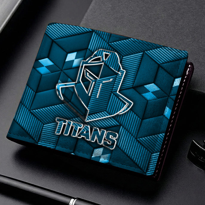 Auspiritmerch Gold Coast Titans Personalized Leather Wallet Gift For Fans