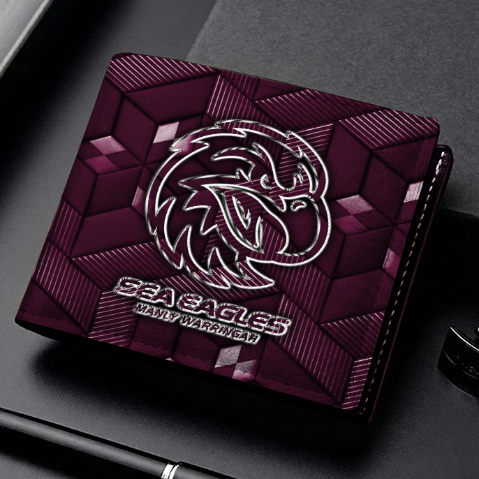 Auspiritmerch Manly Warringah Sea Eagles Personalized Leather Wallet Gift For Fans