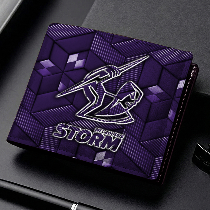 Auspiritmerch Melbourne Storm Personalized Leather Wallet Gift For Fans