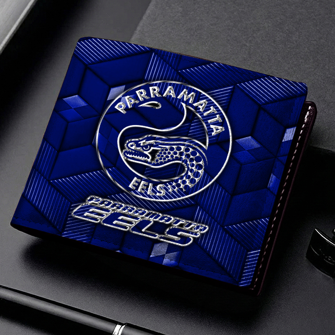 Auspiritmerch Parramatta Eels Personalized Leather Wallet Gift For Fans