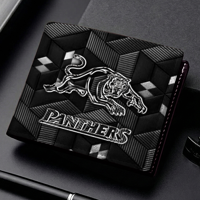 Auspiritmerch Penrith Panthers Personalized Leather Wallet Gift For Fans