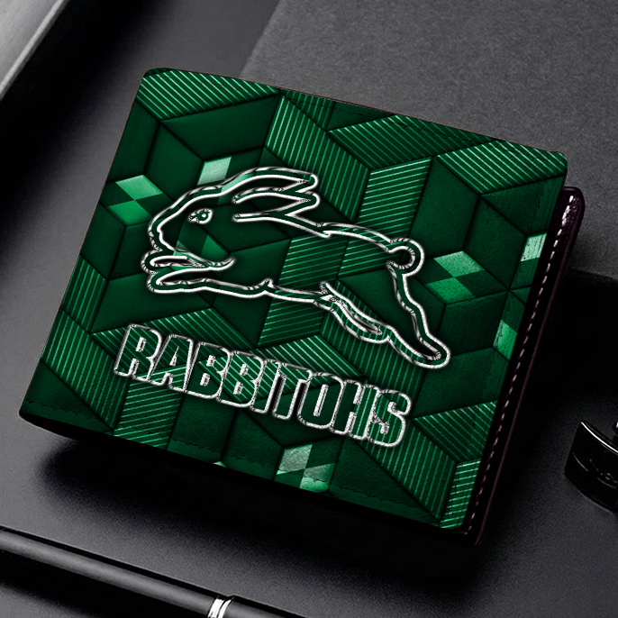 Auspiritmerch South Sydney Rabbitohs Personalized Leather Wallet Gift For Fans