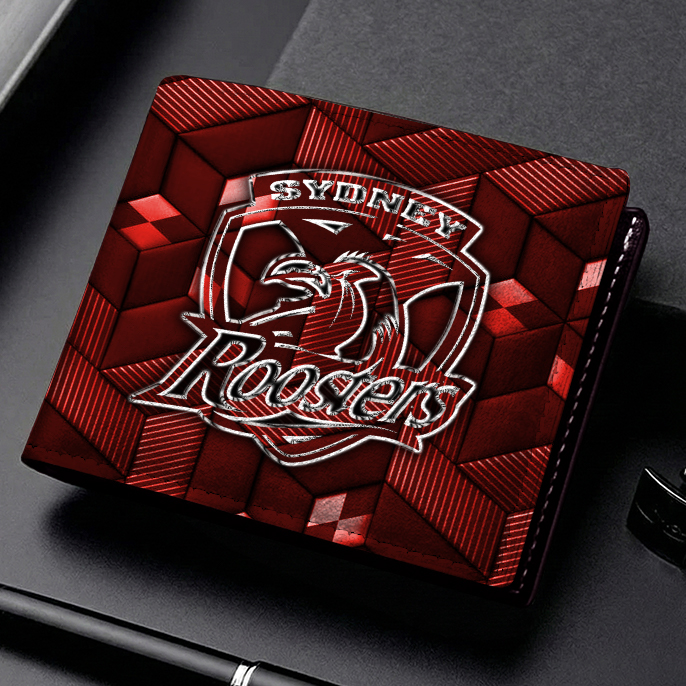 Auspiritmerch Sydney Roosters Personalized Leather Wallet Gift For Fans
