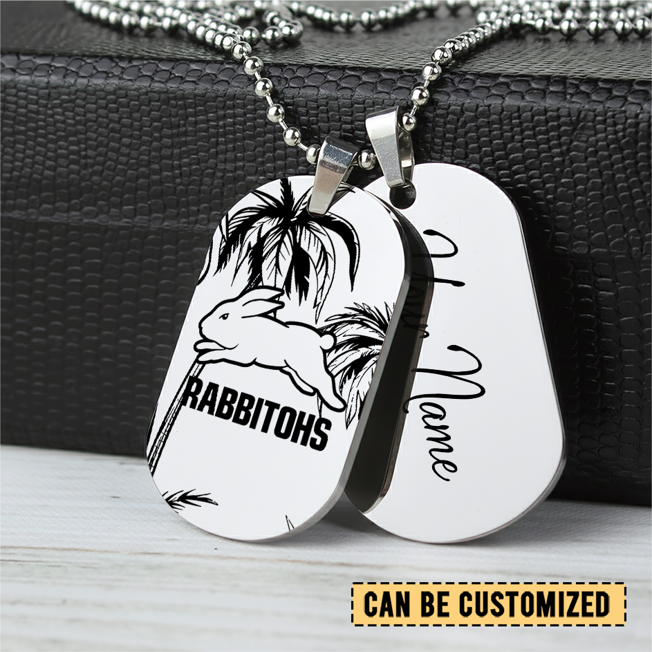Auspiritmerch South Sydney Rabbitohs Personalized Necklace Dog Tag For Fans
