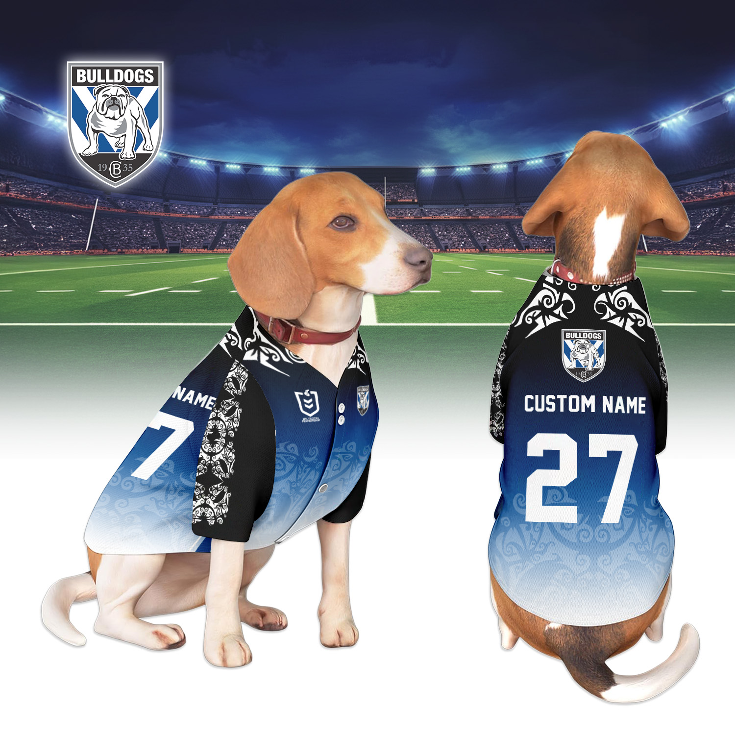 Auspiritmerch Canterbury-Bankstown Bulldogs Personalized Pet Baseball Jersey Gift For Fans