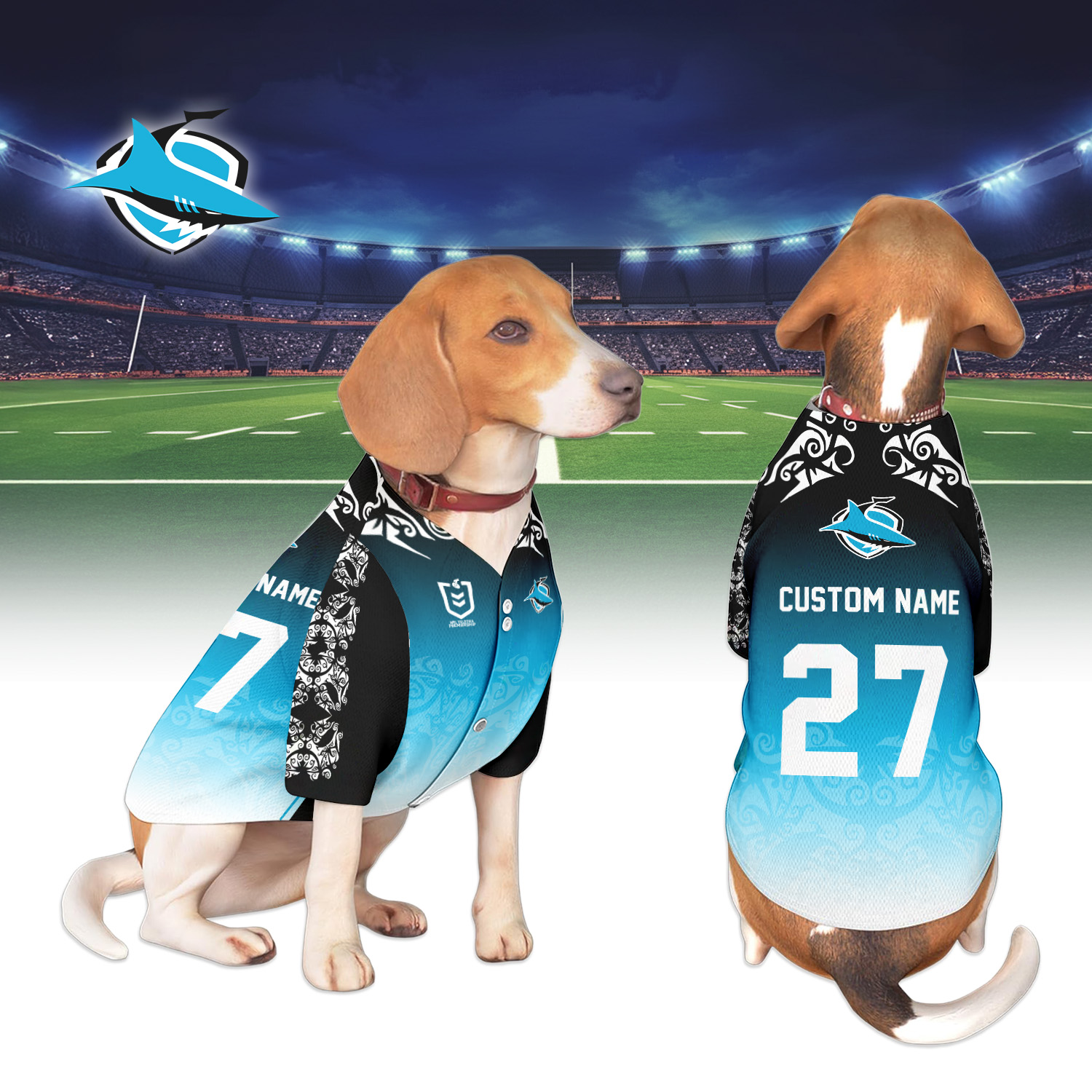 Auspiritmerch Cronulla-Sutherland Sharks Personalized Pet Baseball Jersey Gift For Fans