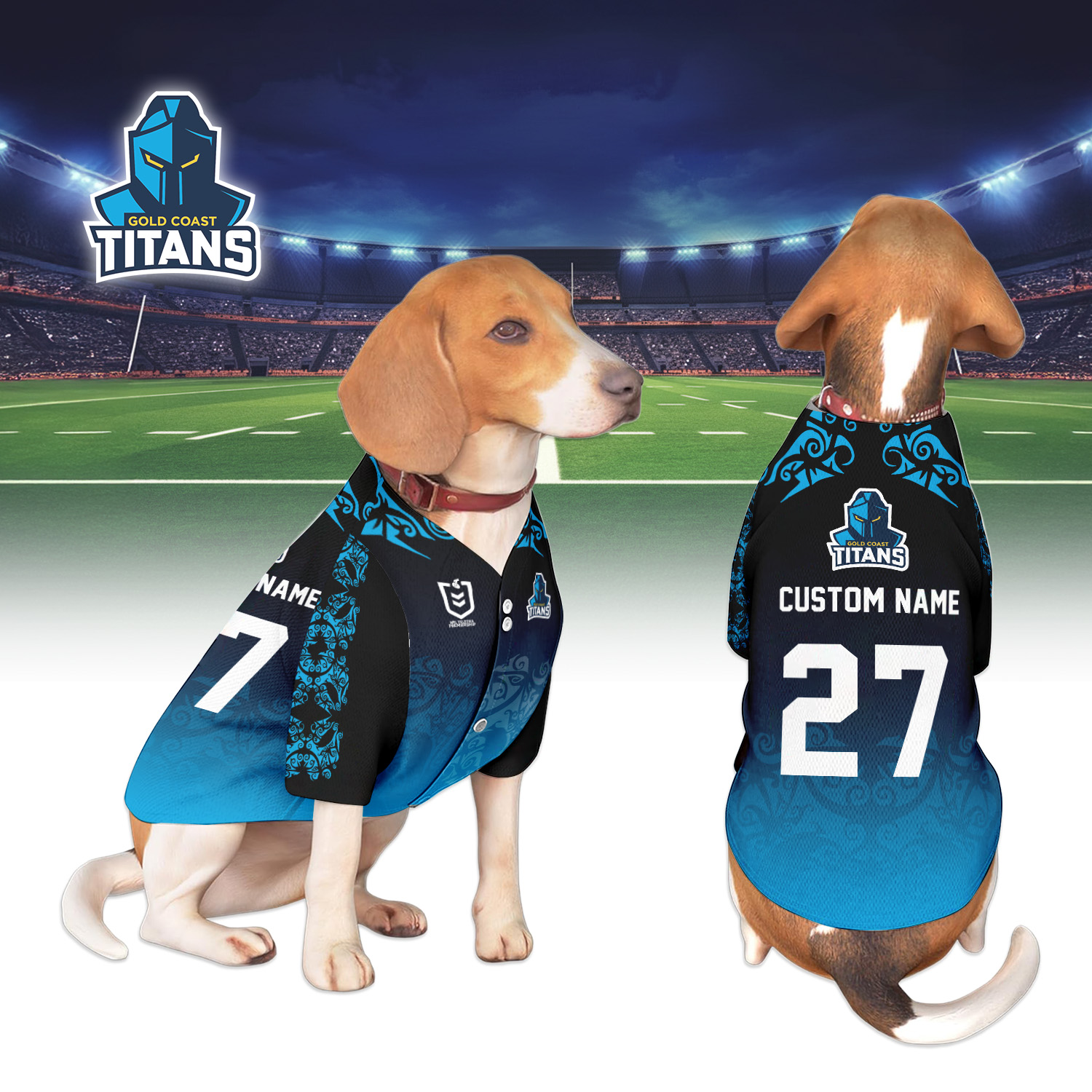 Auspiritmerch Gold Coast Titans Personalized Pet Baseball Jersey Gift For Fans