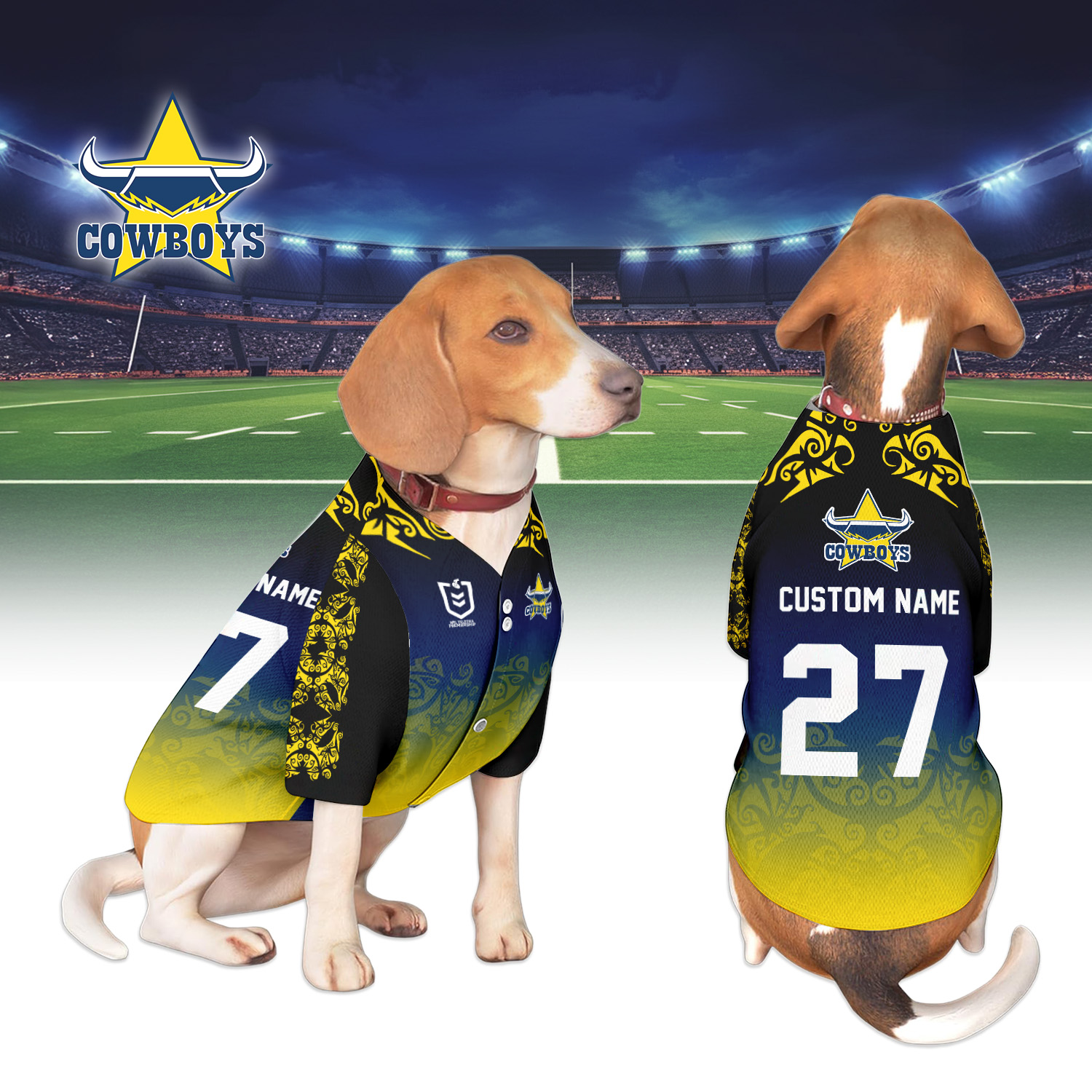 Auspiritmerch North Queensland Cowboys Personalized Pet Baseball Jersey Gift For Fans