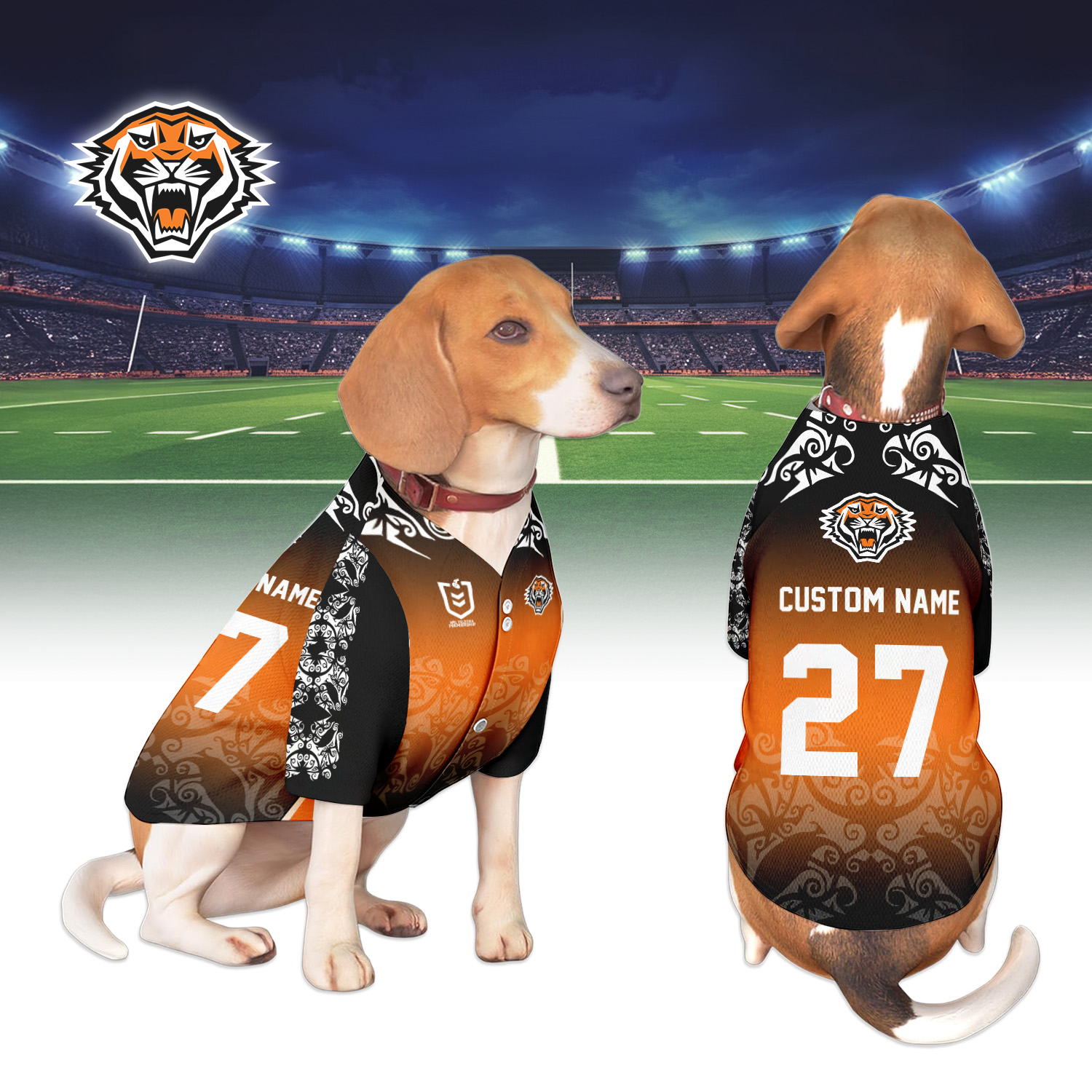 Auspiritmerch Wests Tigers Personalized Pet Baseball Jersey Gift For Fans