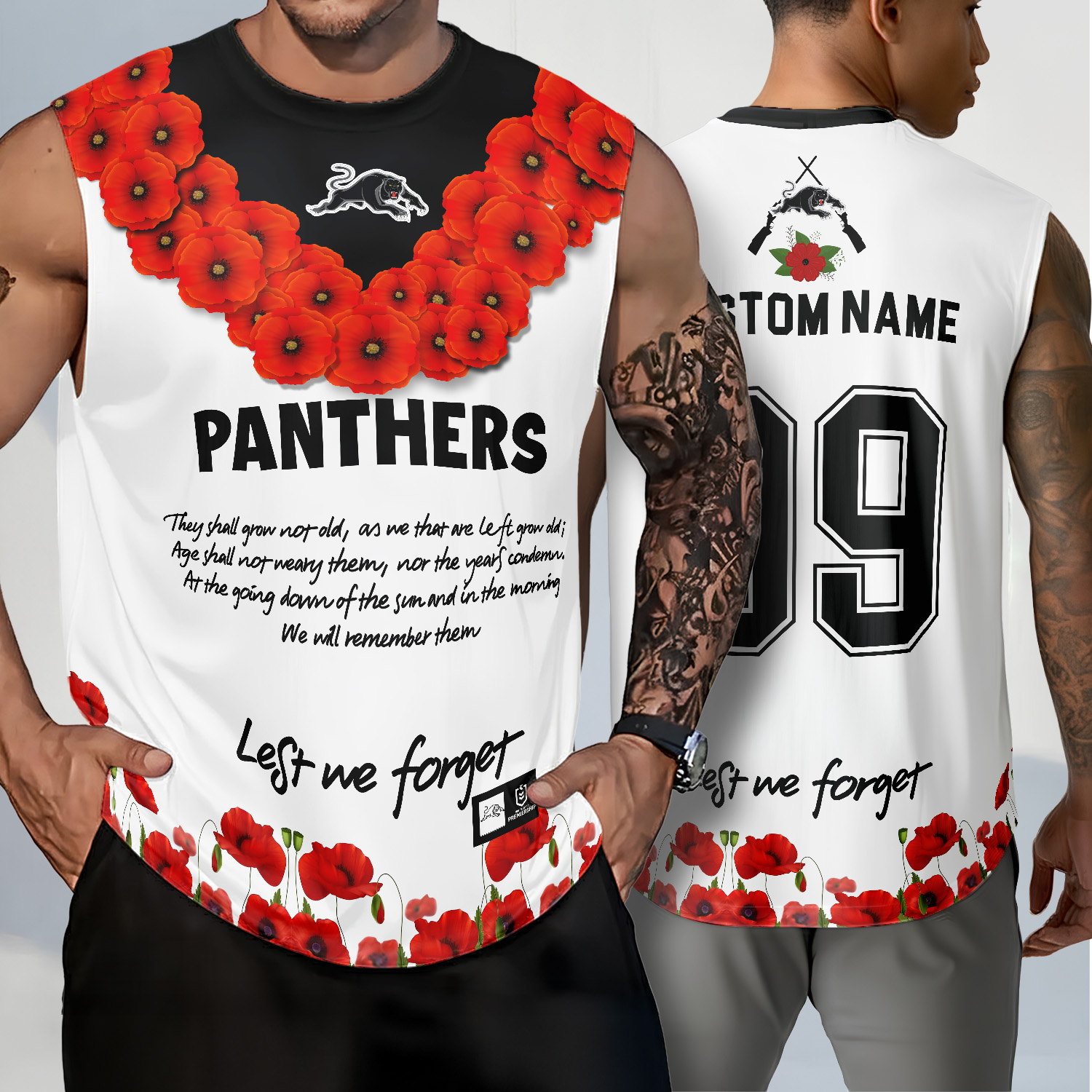 Auspiritmerch Penrith Panthers x Anzac Day Personalized Tank Top Gift For Fans