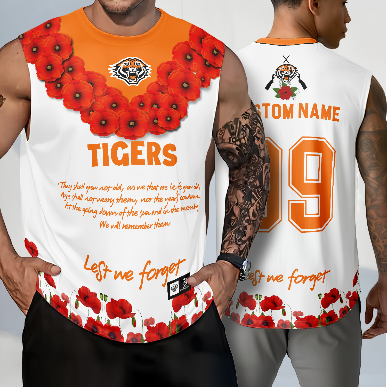 Auspiritmerch Wests Tigers x Anzac Day Personalized Tank Top Gift For Fans