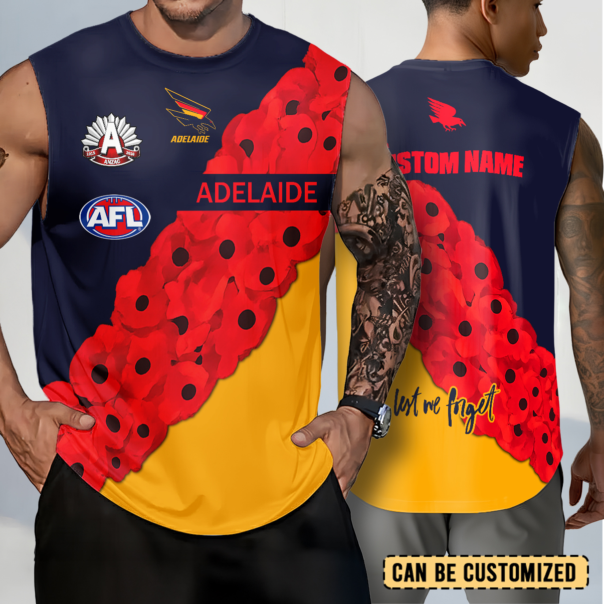 Auspiritmerch Adelaide Crows x Anzac Day Personalized Tank Top Gift For Fans