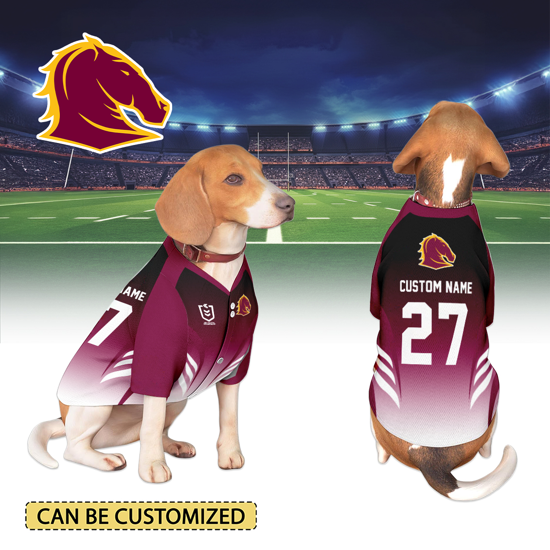 Auspiritmerch Brisbane Broncos Personalized Pet Baseball Jersey Gift For Fans