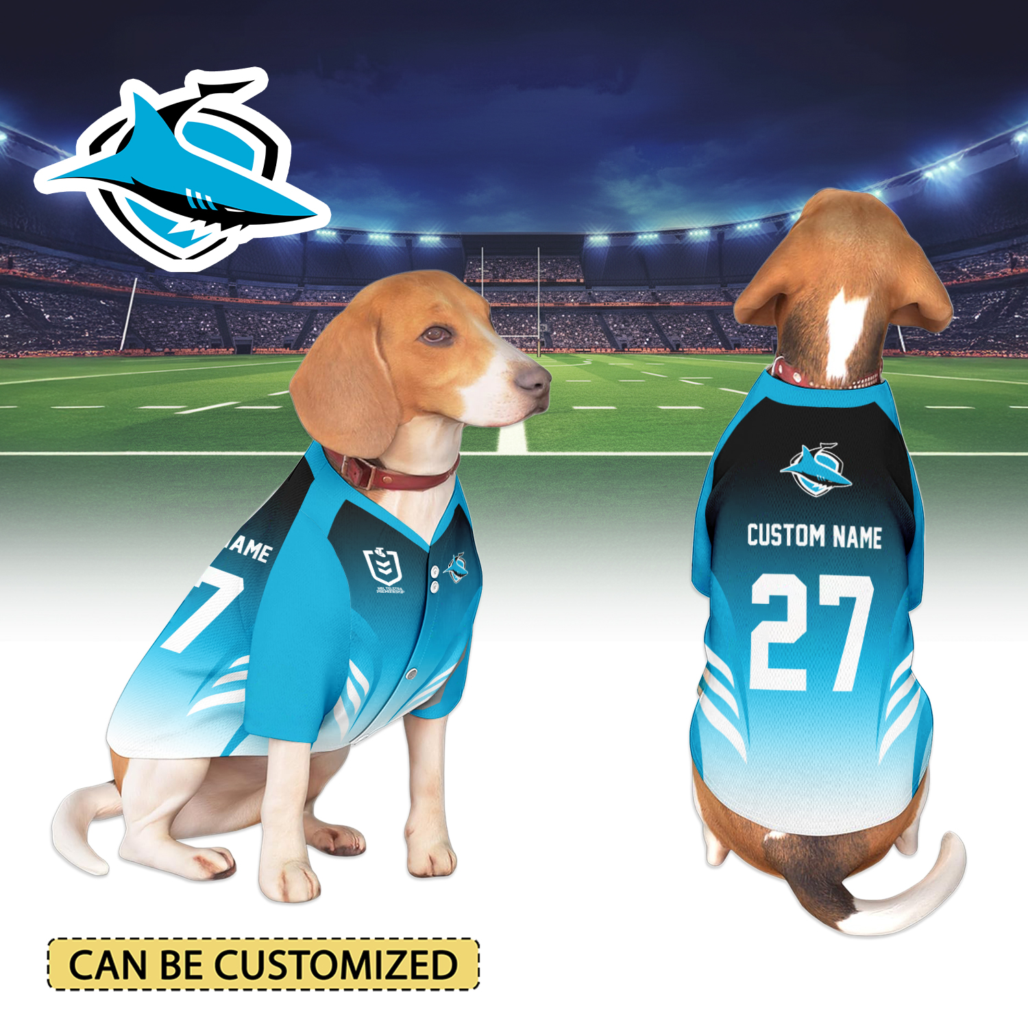 Auspiritmerch Cronulla-Sutherland Sharks Personalized Pet Baseball Jersey Gift For Fans