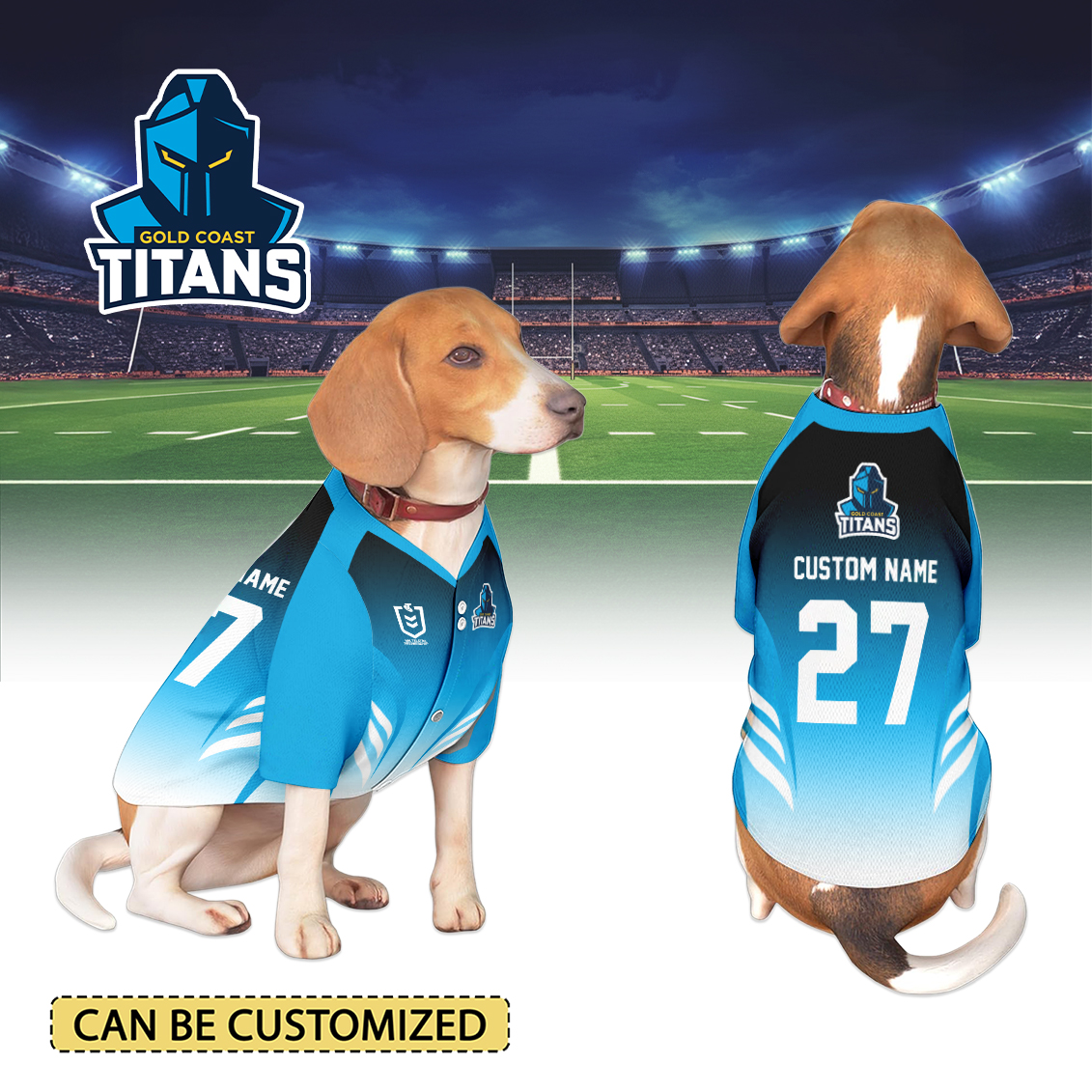 Auspiritmerch Gold Coast Titans Personalized Pet Baseball Jersey Gift For Fans