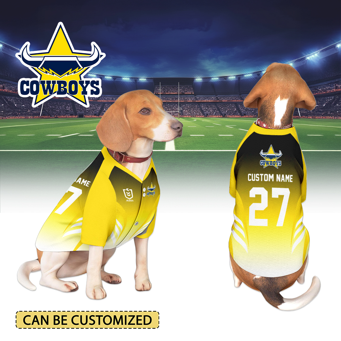 Auspiritmerch North Queensland Cowboys Personalized Pet Baseball Jersey Gift For Fans
