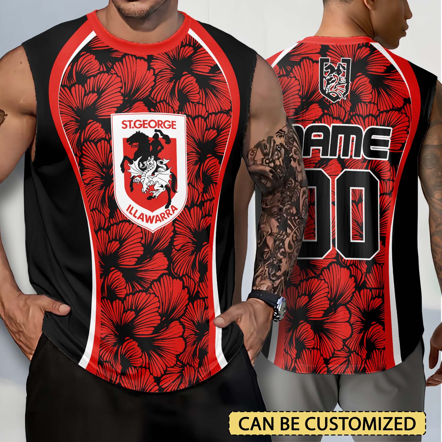 Auspiritmerch St. George Illawarra Dragons Personalized Tank Top Gift For Fans