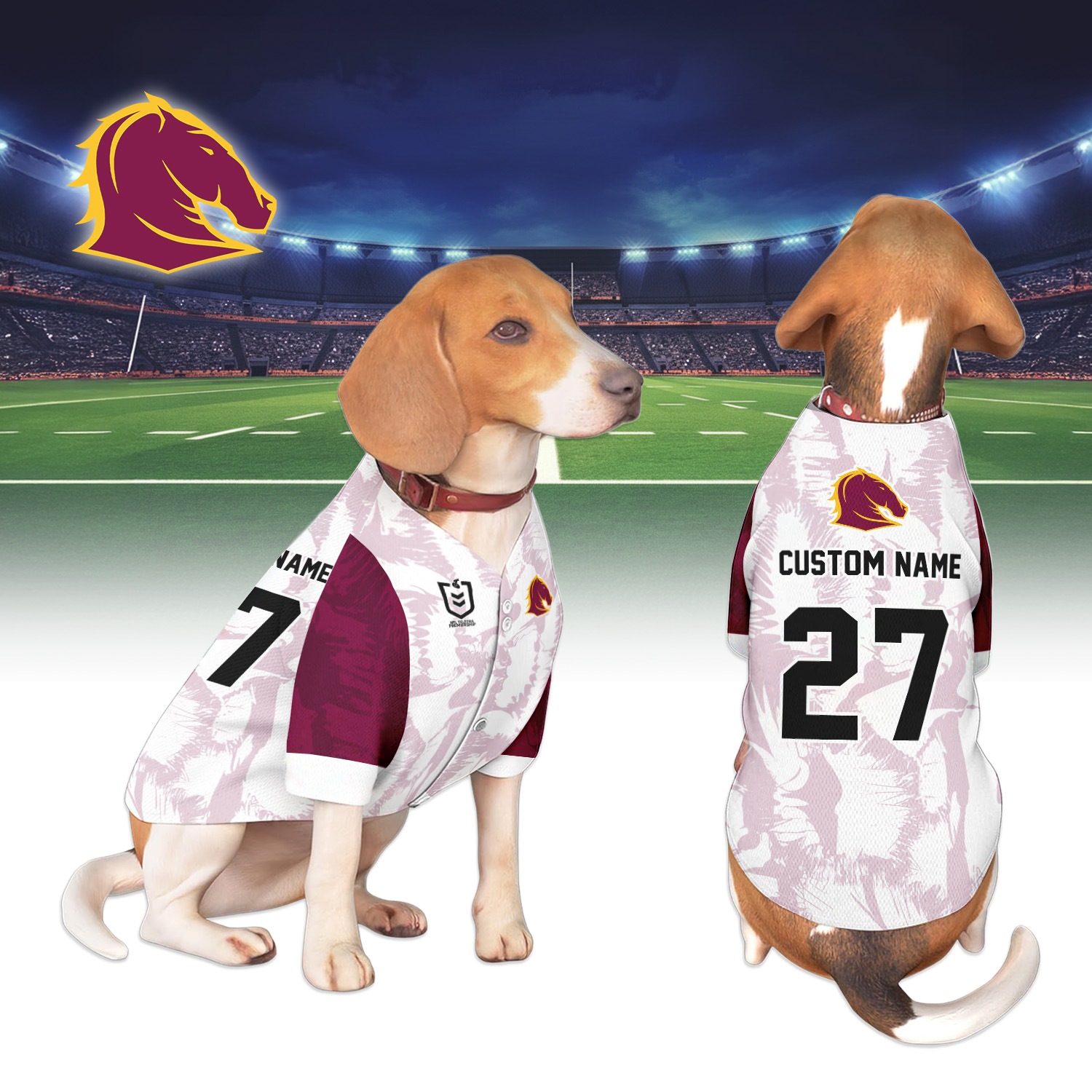 Auspiritmerch Brisbane Broncos Personalized Pet Baseball Jersey Gift For Fans
