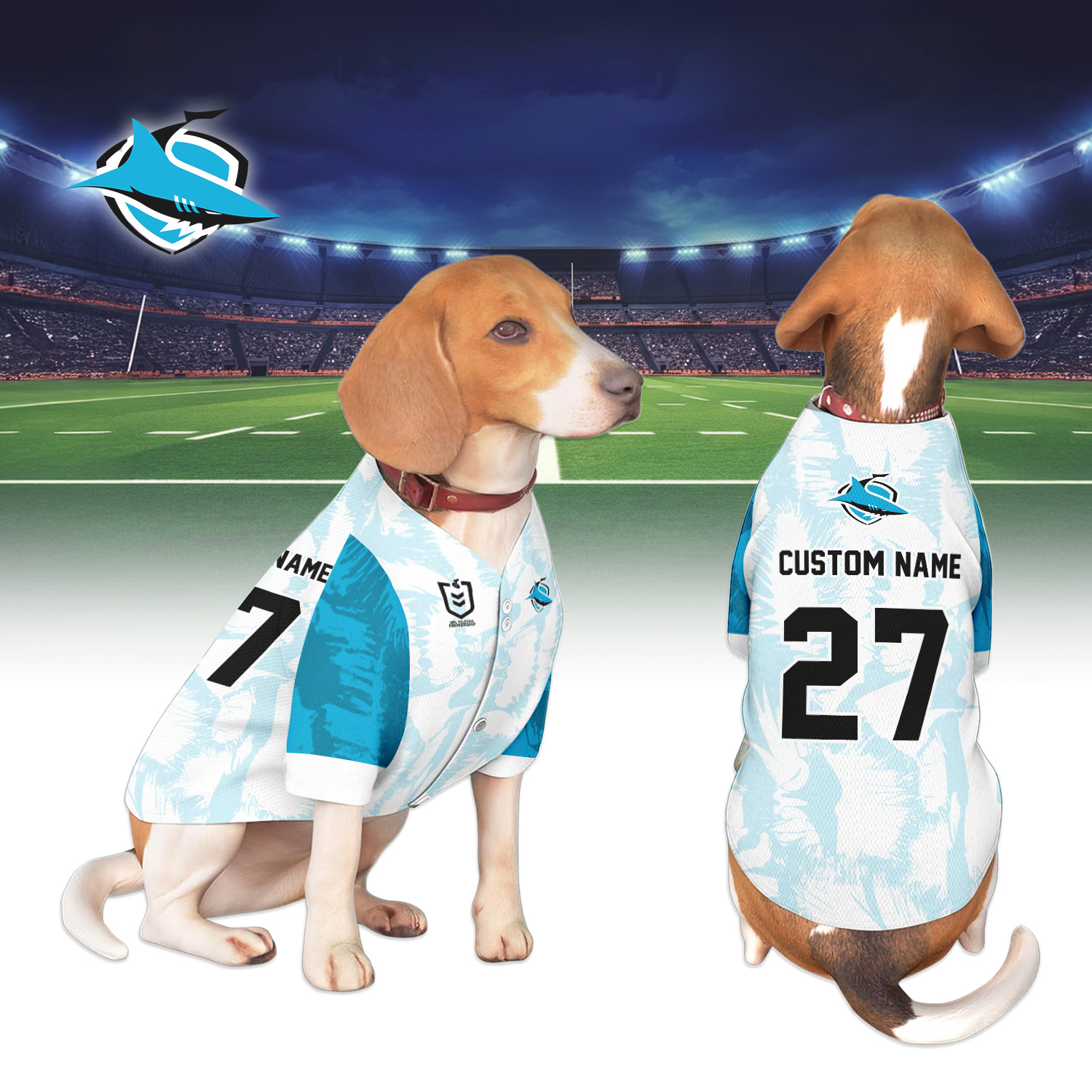 Auspiritmerch Cronulla-Sutherland Sharks Personalized Pet Baseball Jersey Gift For Fans