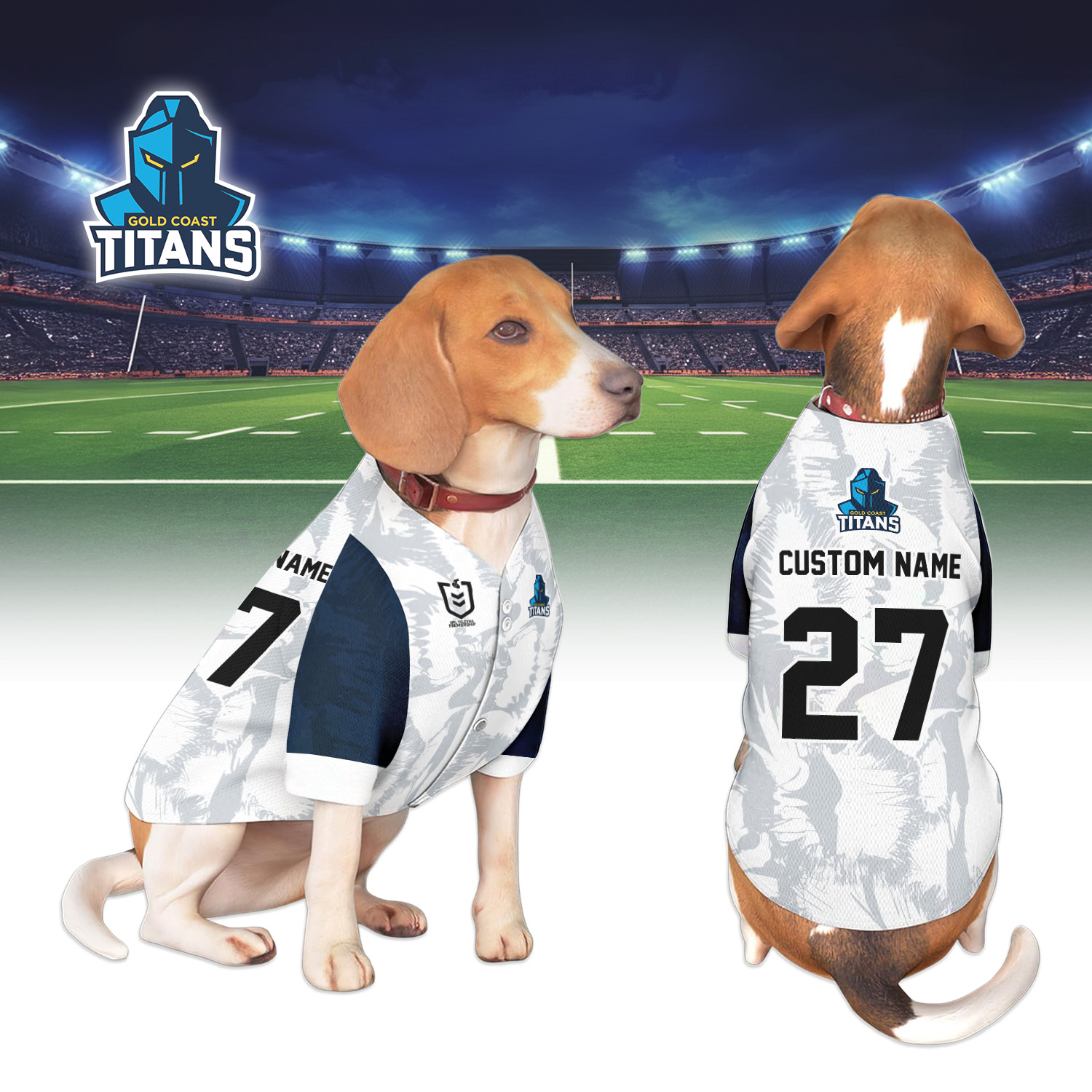 Auspiritmerch Gold Coast Titans Personalized Pet Baseball Jersey Gift For Fans