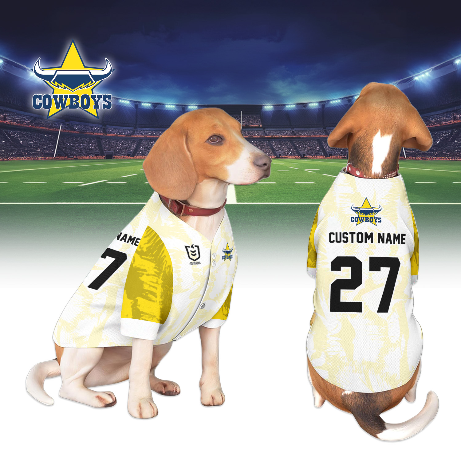 Auspiritmerch North Queensland Cowboys Personalized Pet Baseball Jersey Gift For Fans