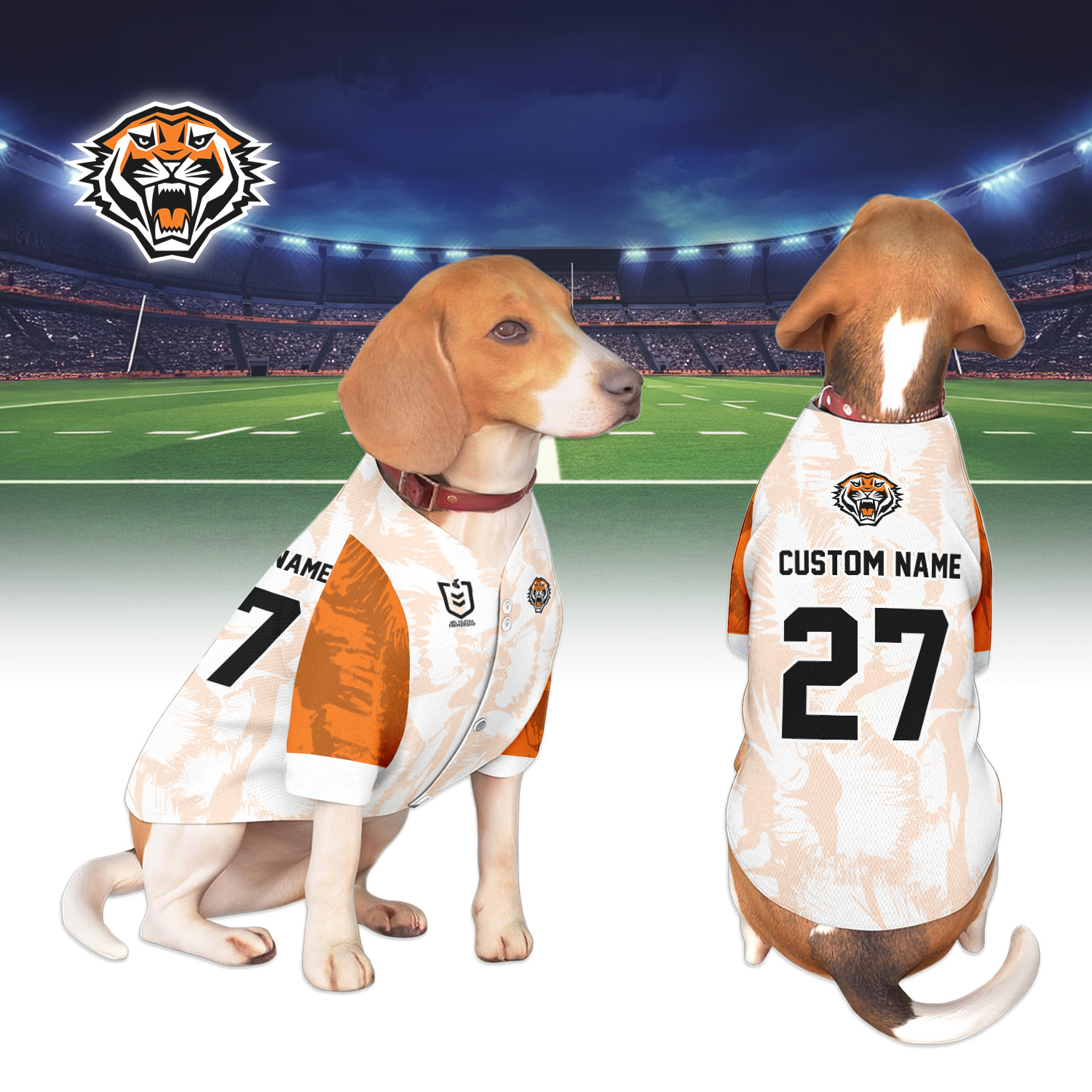 Auspiritmerch Wests Tigers Personalized Pet Baseball Jersey Gift For Fans