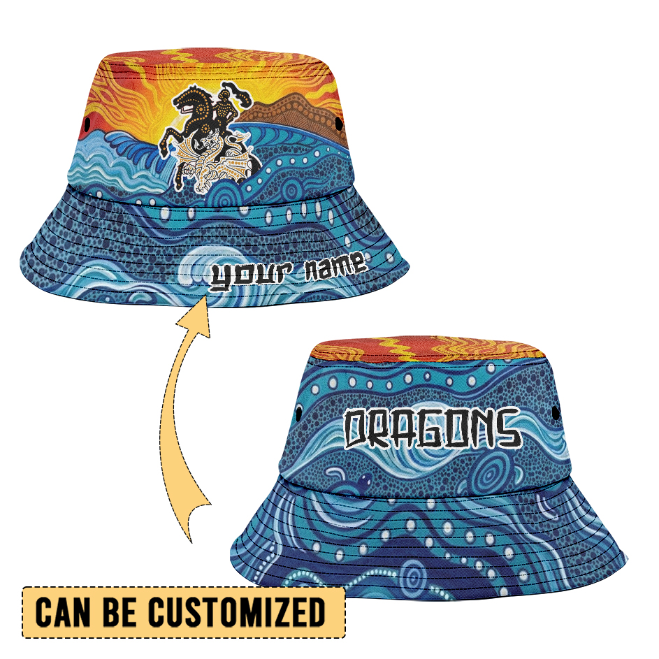 Auspiritmerch St. George Illawarra Dragons Personalized Bucket Hat Gift For Fans