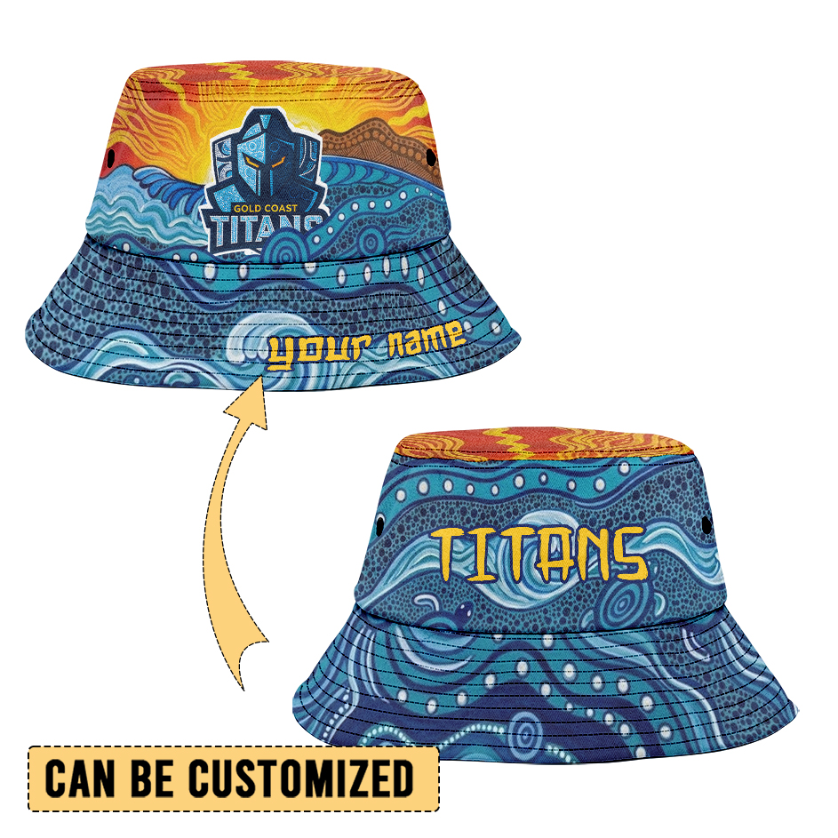 Auspiritmerch Gold Coast Titans Personalized Bucket Hat Gift For Fans