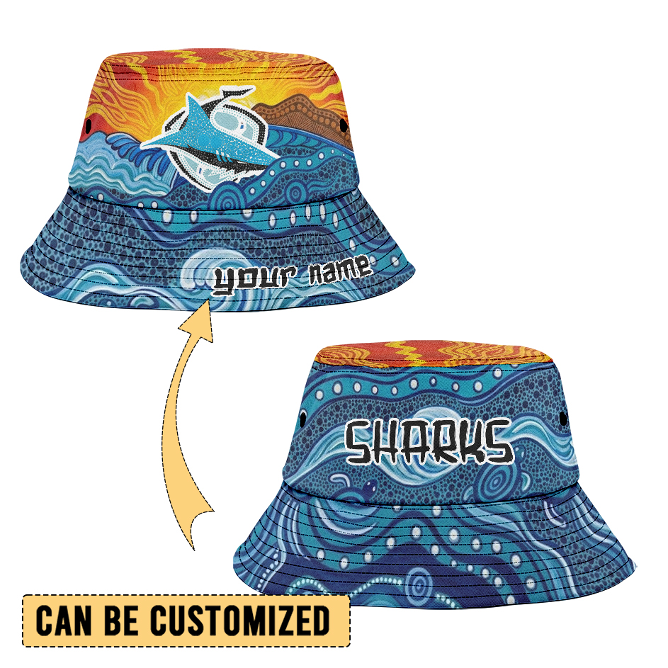 Auspiritmerch Cronulla-Sutherland Sharks Personalized Bucket Hat Gift For Fans