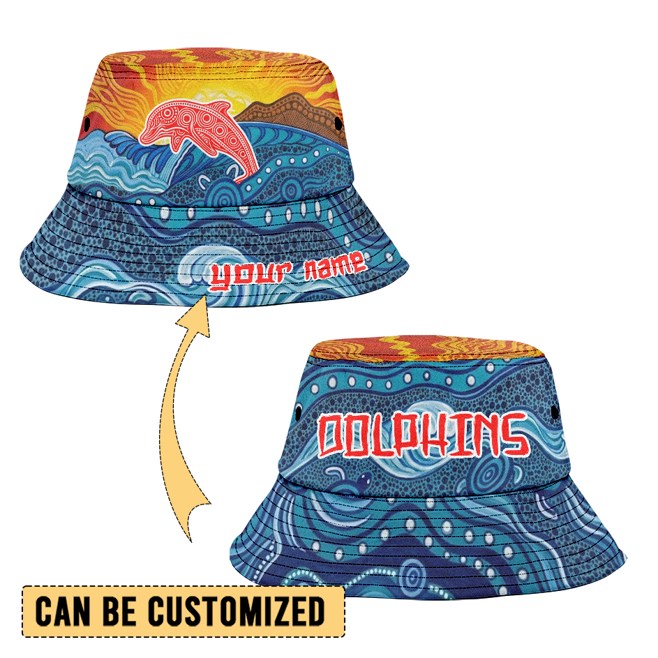 Auspiritmerch Dolphins Personalized Bucket Hat Gift For Fans