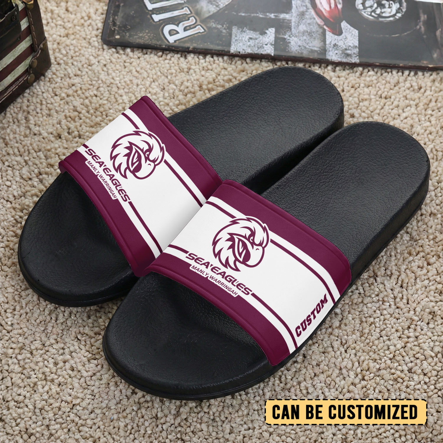 Auspiritmerch Manly Warringah Sea Eagles Personalized Sports Slippers Gift For Fans