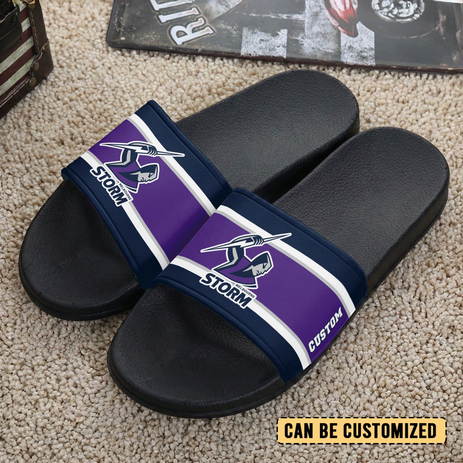 Auspiritmerch Melbourne Storm Personalized Sports Slippers Gift For Fans