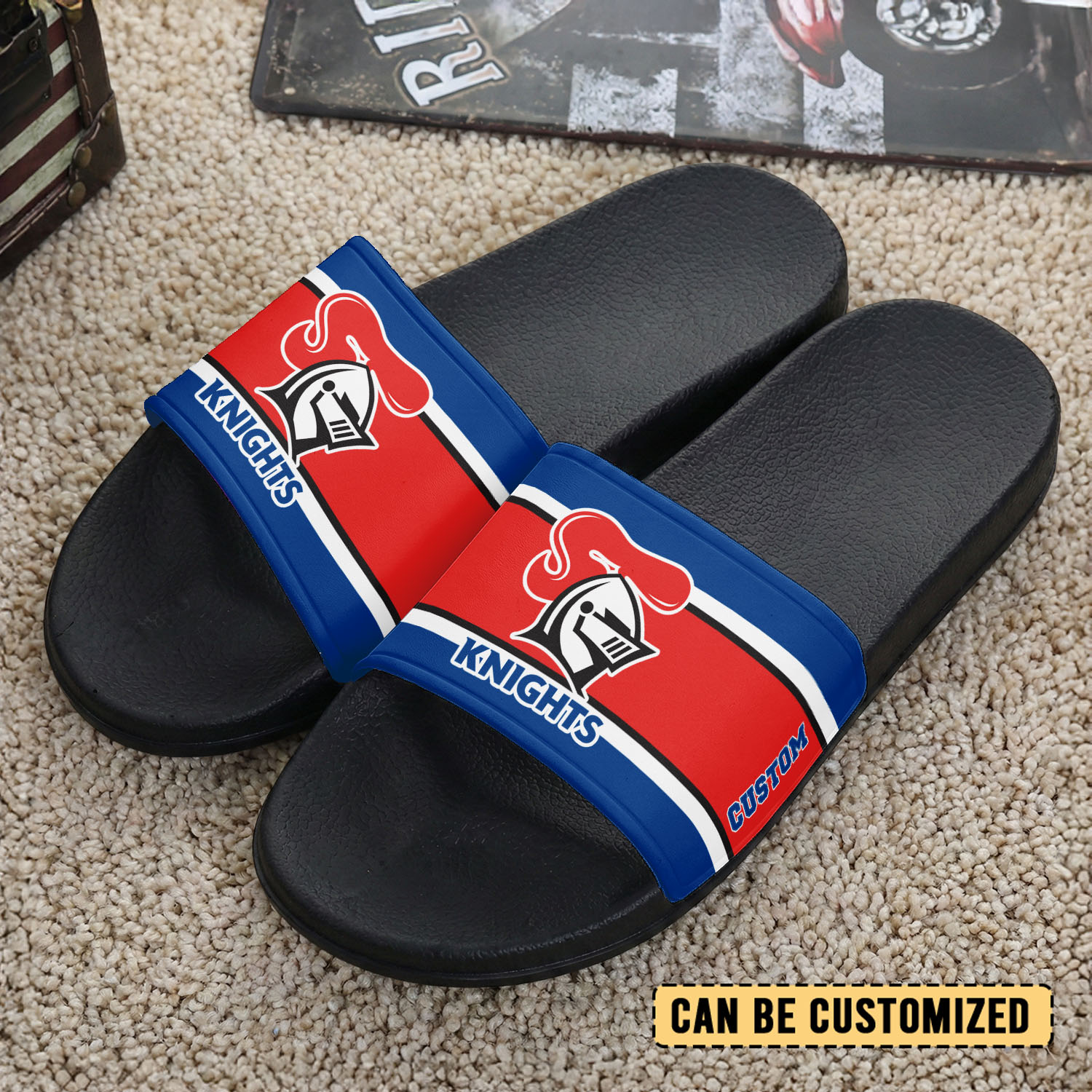 Auspiritmerch Newcastle Knights Personalized Sports Slippers Gift For Fans