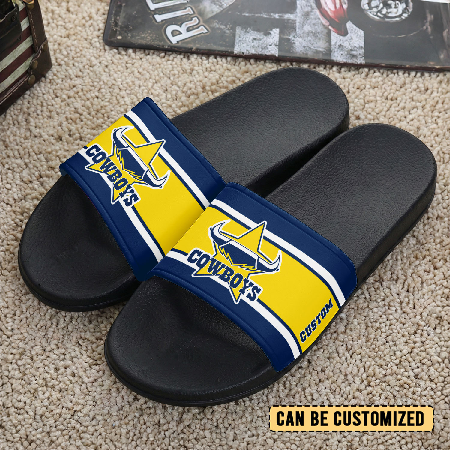Auspiritmerch North Queensland Cowboys Personalized Sports Slippers Gift For Fans