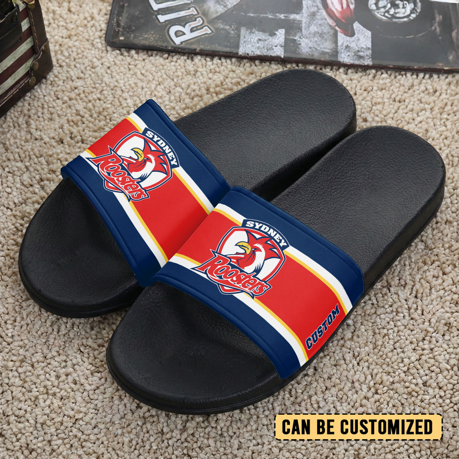 Auspiritmerch Sydney Roosters Personalized Sports Slippers Gift For Fans