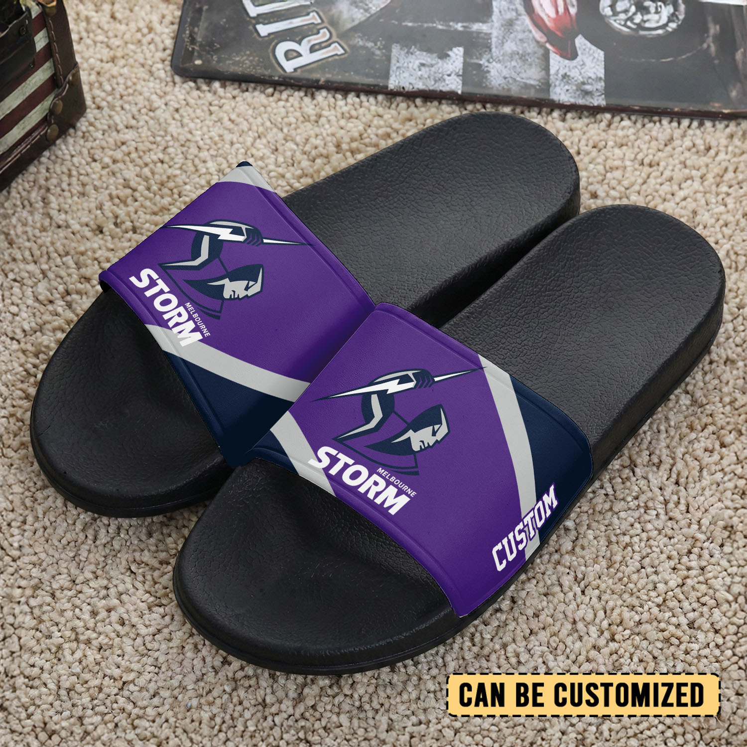 Auspiritmerch Melbourne Storm Personalized Sports Slippers Gift For Fans