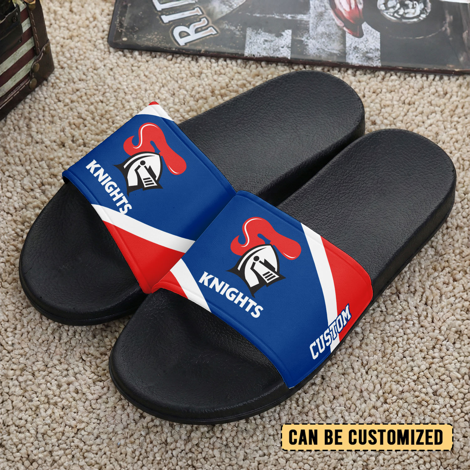 Auspiritmerch Newcastle Knights Personalized Sports Slippers Gift For Fans