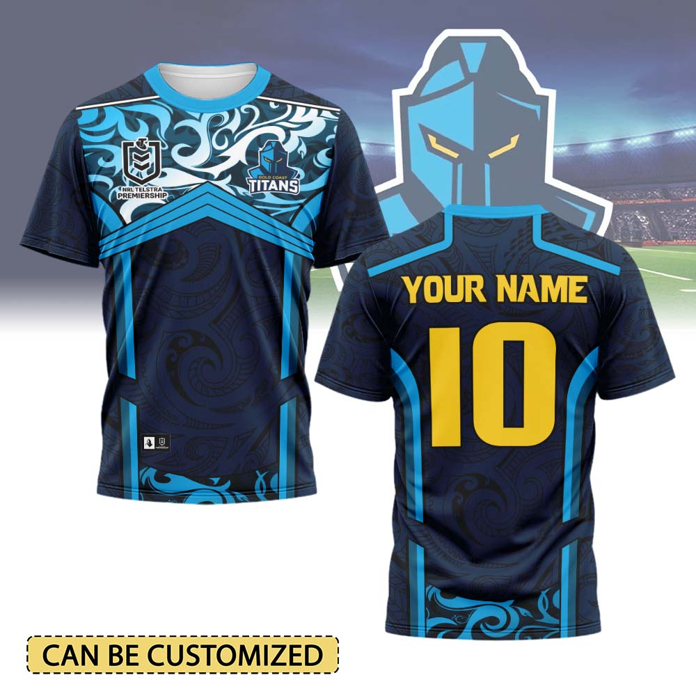 Auspiritmerch Gold Coast Titans Personalized T Shirt Gift For Fans