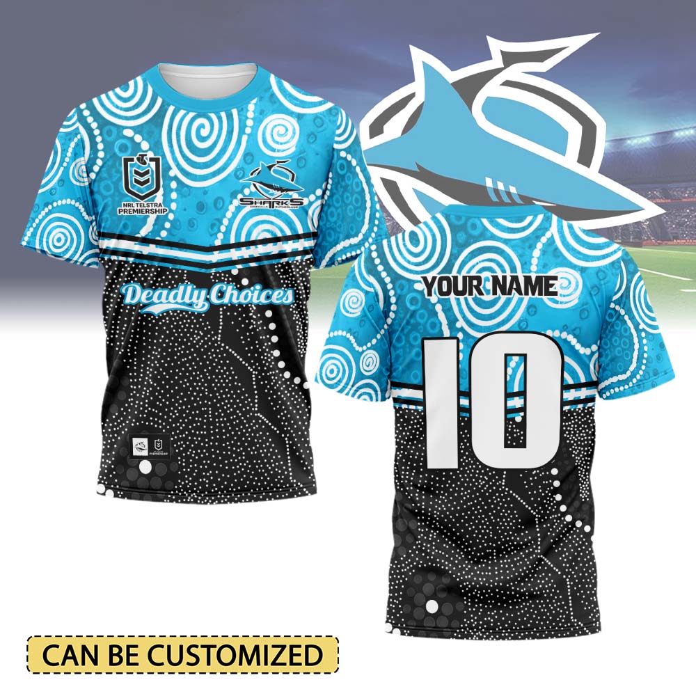 Auspiritmerch Cronulla-Sutherland Sharks Personalized T Shirt Gift For Fans