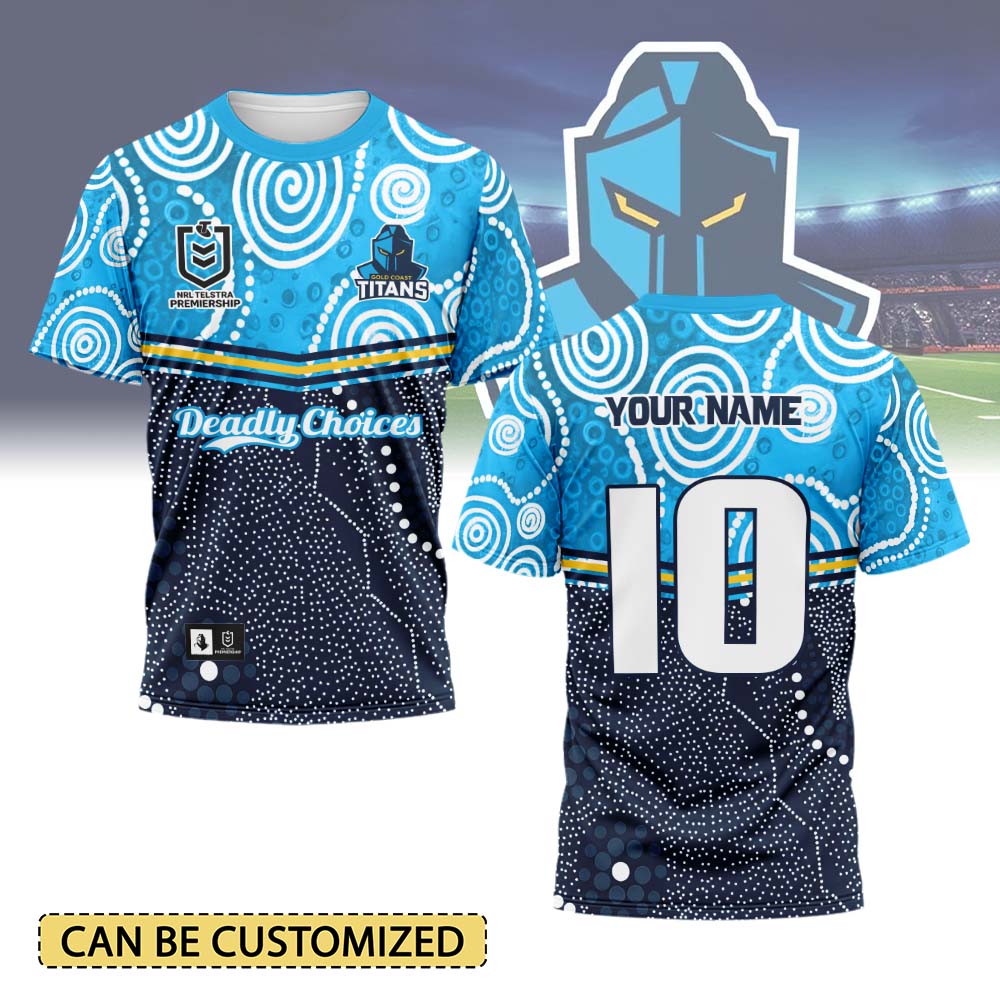 Auspiritmerch Gold Coast Titans Personalized T Shirt Gift For Fans