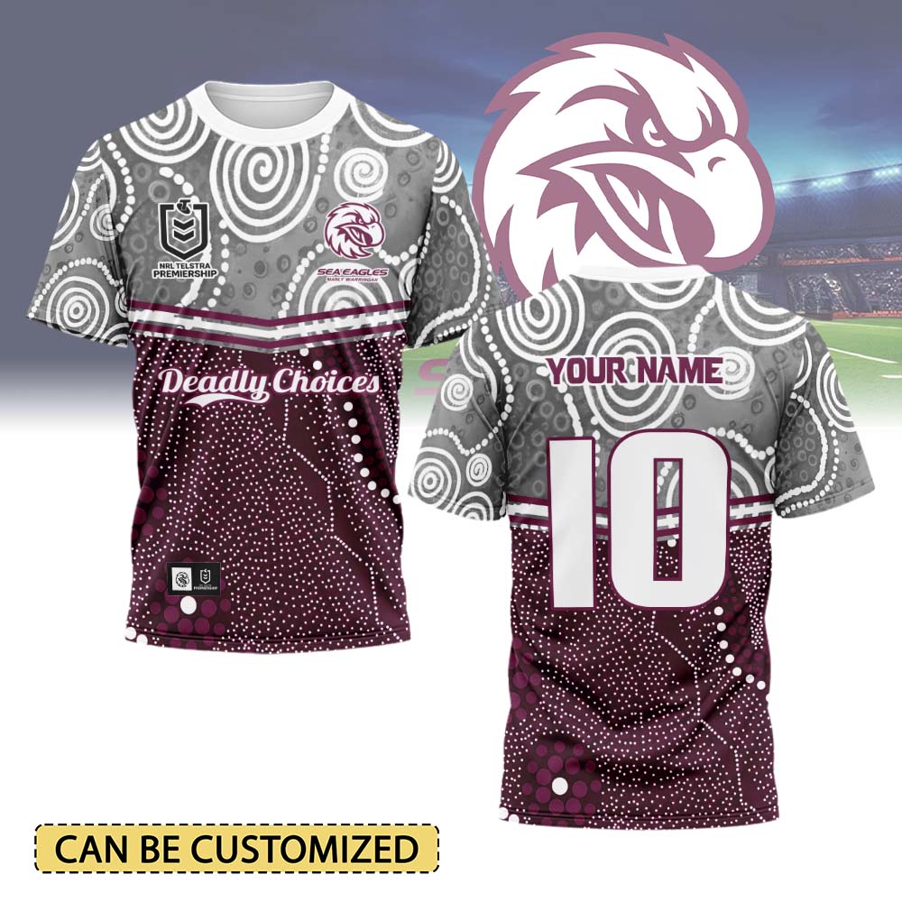 Auspiritmerch Manly Warringah Sea Eagles Personalized T Shirt Gift For Fans