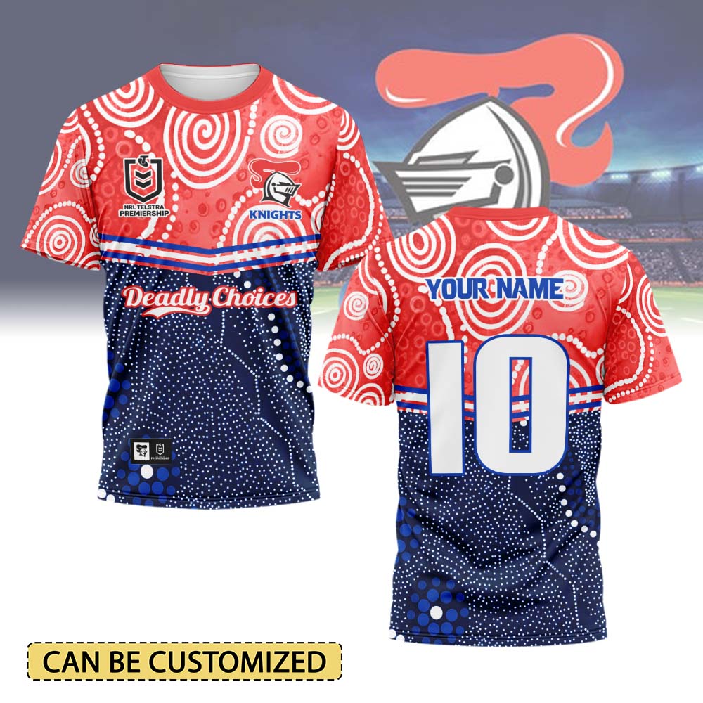 Auspiritmerch Newcastle Knights Personalized T Shirt Gift For Fans