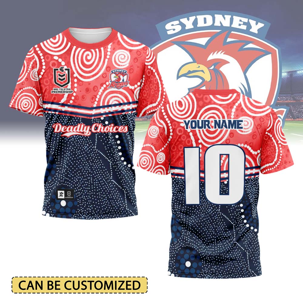 Auspiritmerch Sydney Roosters Personalized T Shirt Gift For Fans