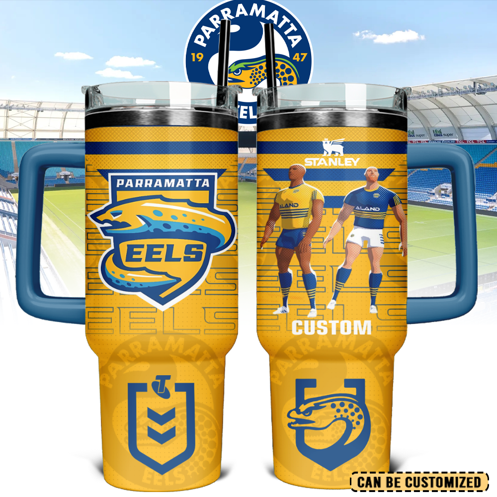 Auspiritmerch Parramatta Eels Custom Stanley Quencher 40oz Stainless Steel Tumbler With Handle