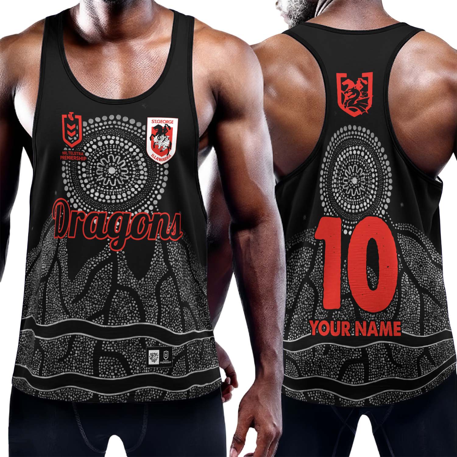 Auspiritmerch St. George Illawarra Dragons Personalized Unisex Tank Top Gift For Fans