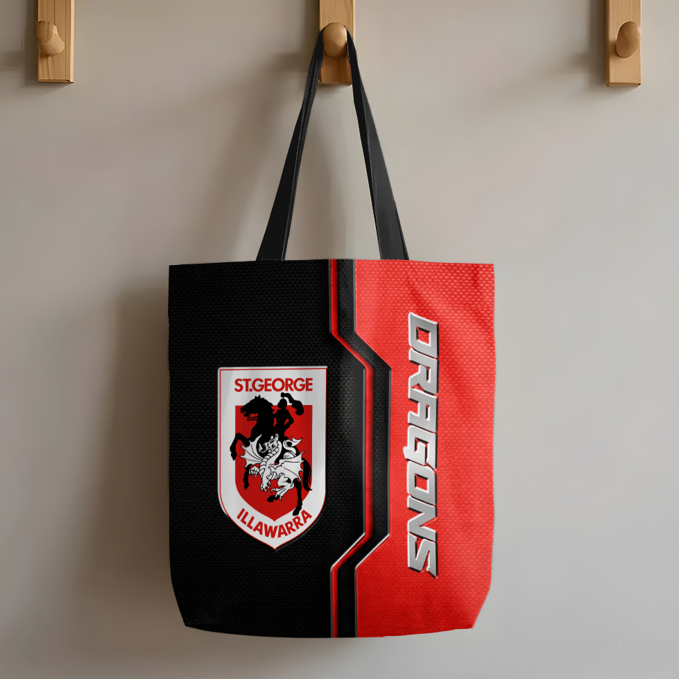 Auspiritmerch St. George Illawarra Dragons Personalized Tote Bags Gift For Fans