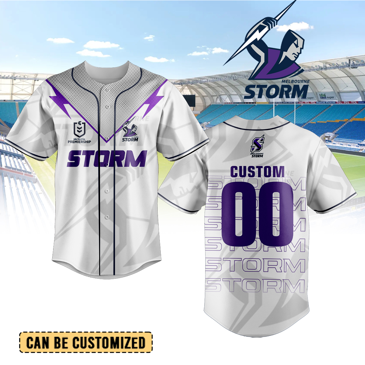 Auspiritmerch Melbourne Storm Personalized Baseball Jersey Gifts For Fans
