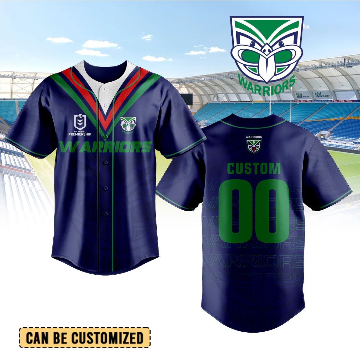 Auspiritmerch New Zealand Warriors Personalized Baseball Jersey Gifts For Fans