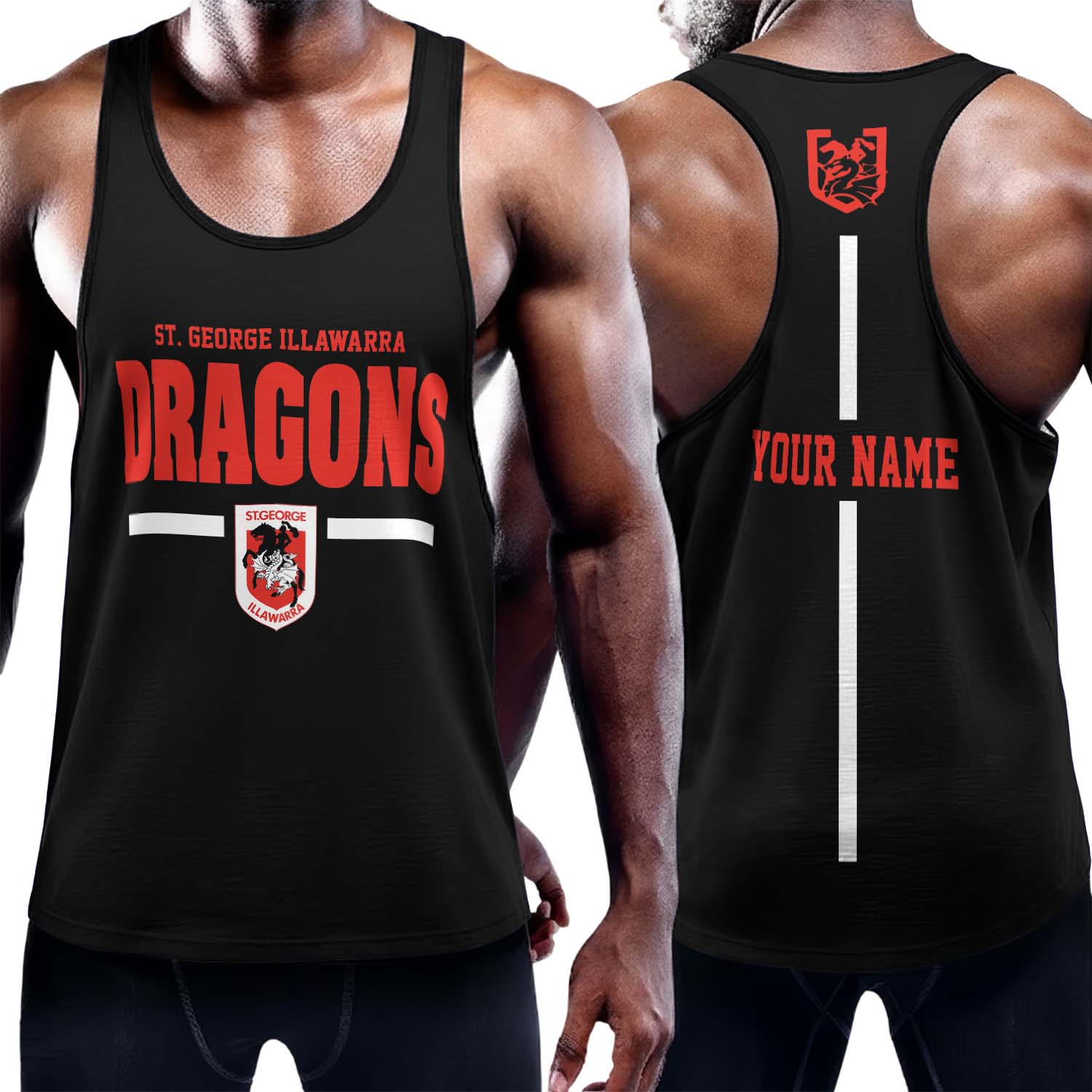 Auspiritmerch St. George Illawarra Dragons Personalized Unisex Tank Top Gift For Fans