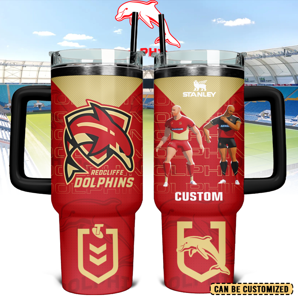 Auspiritmerch Dolphins Custom Stanley Quencher 40oz Stainless Steel Tumbler With Handle